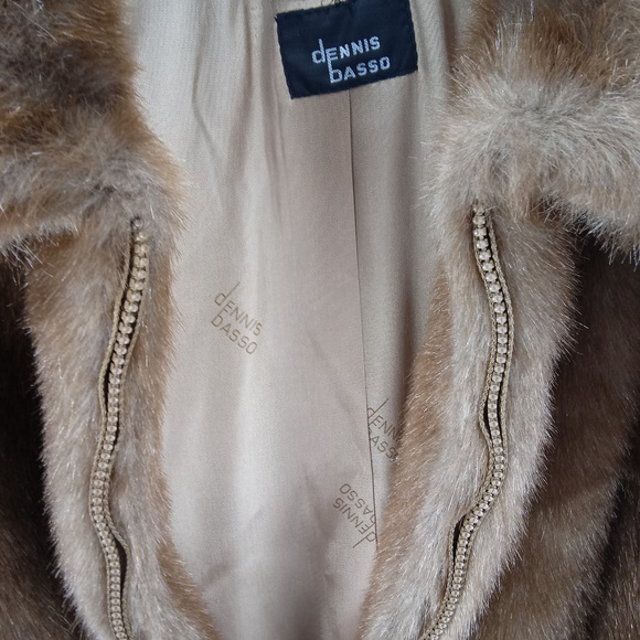 DENNIS BASSO Faux Mink Coat BRAND NEW with Tags - Picture 5 of 7